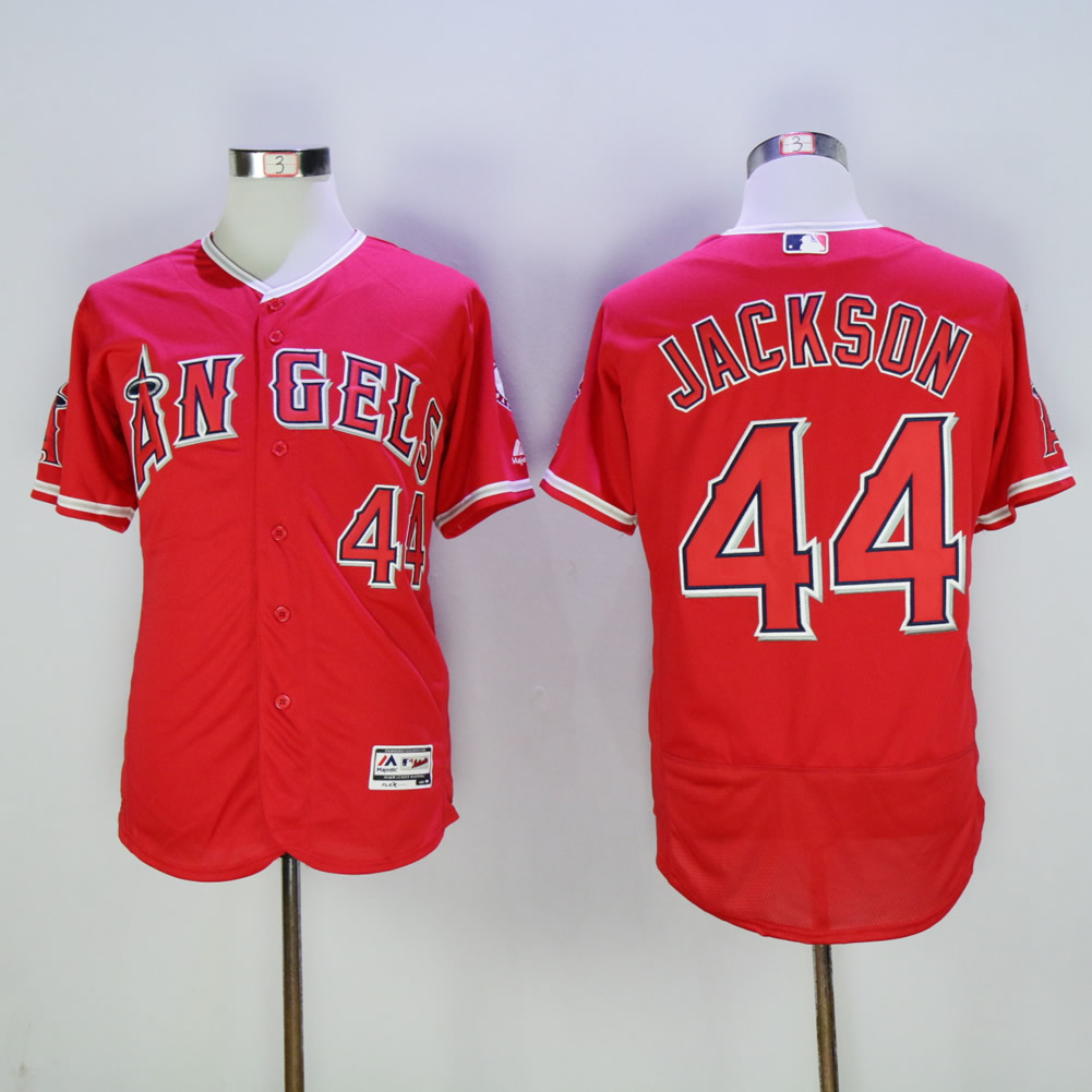 Men Los Angeles Angels #44 Jackson Red Throwback MLB Jerseys